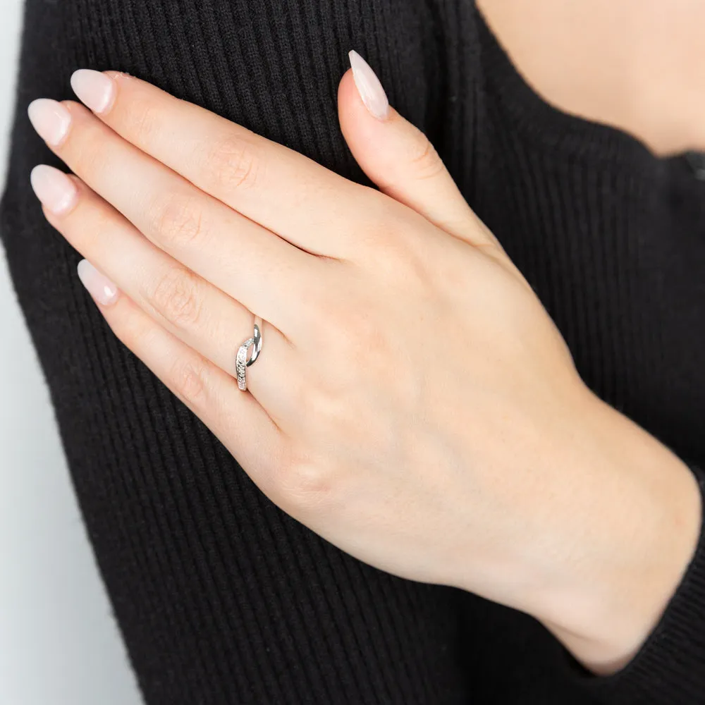 Sterling Silver 0.01 Carat Diamond Ring with 2 Brilliant Cut Diamonds Shiels