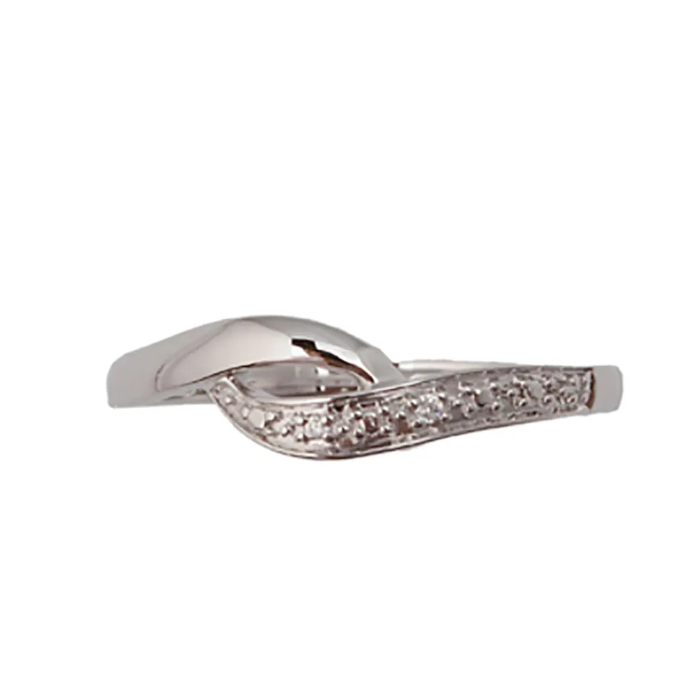 Sterling Silver 0.01 Carat Diamond Ring with 2 Brilliant Cut Diamonds Shiels