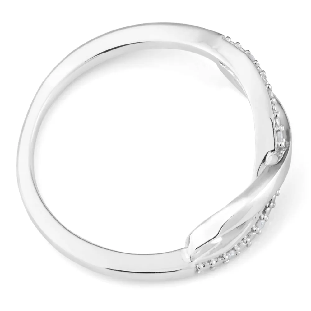 Sterling Silver 0.02 Carat Diamond Infinity Ring with 6 Brilliant Cut Diamonds Shiels