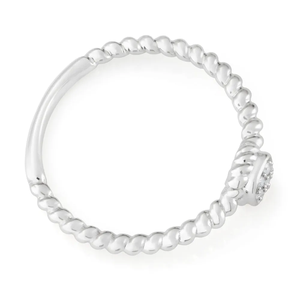 Sterling Silver 0.03 Carat Diamond Ring with 7 Brilliant Cut Diamonds Shiels