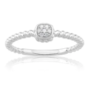 Sterling Silver 0.03 Carat Diamond Ring with 7 Brilliant Cut Diamonds Shiels
