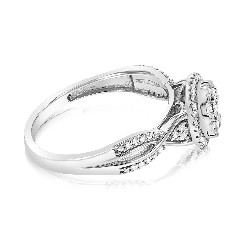 Sterling Silver 0.15 Carat Diamond Ring With 61 Brilliant Cut Diamonds Shiels