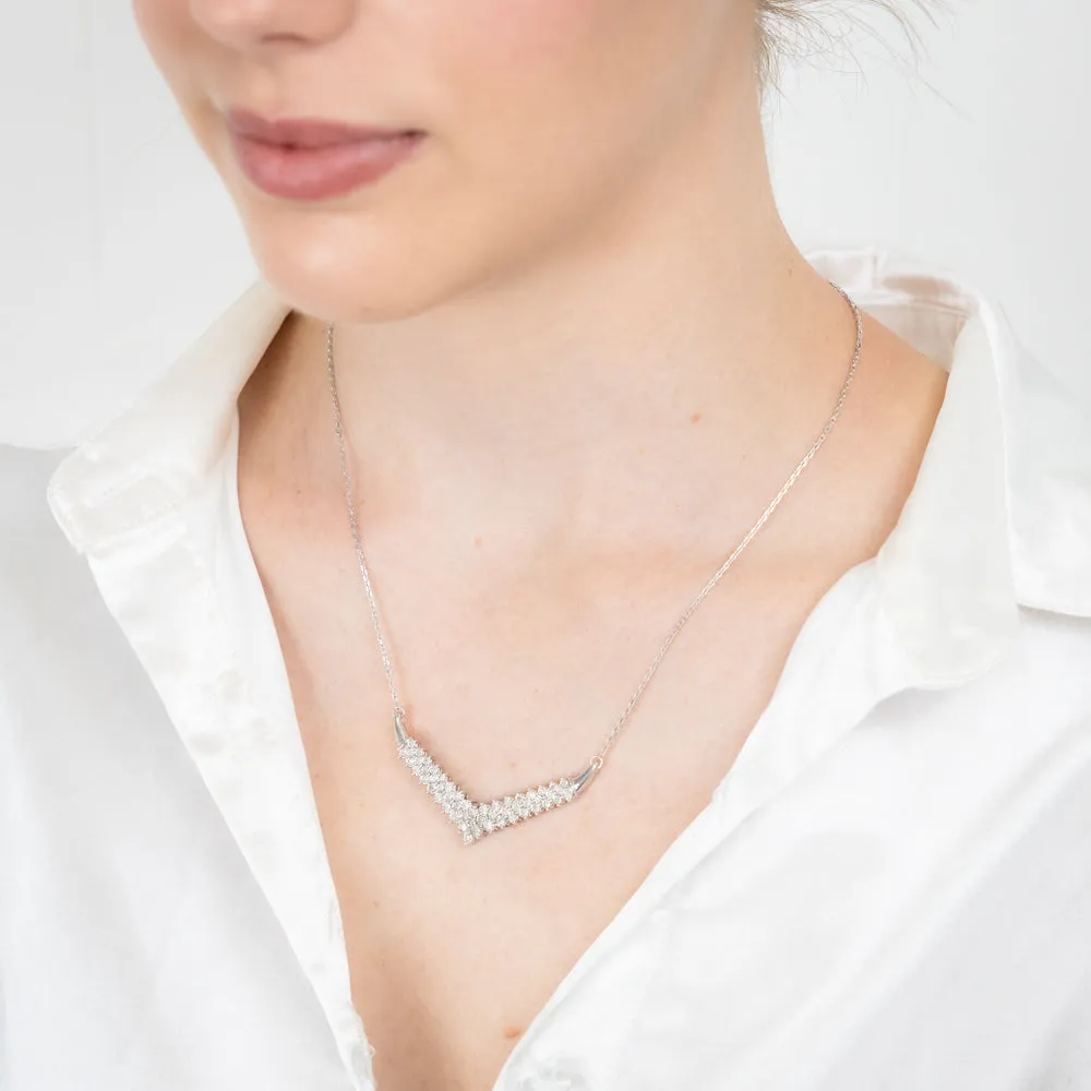 Sterling Silver  0.45 Carat Diamond Necklace Shiels