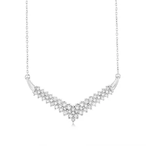 Sterling Silver  0.45 Carat Diamond Necklace Shiels