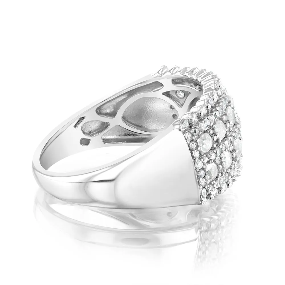 Sterling Silver  0.95 Carat Diamond Channel Set Ring Shiels