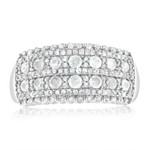 Sterling Silver  0.95 Carat Diamond Channel Set Ring Shiels