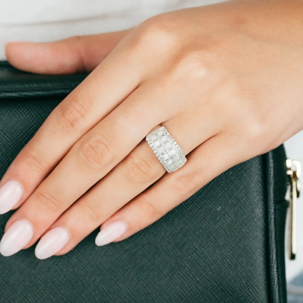 Sterling Silver  0.95 Carat Diamond Channel Set Ring Shiels