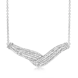 Sterling Silver 0.95Carat Diamond 45cm Necklace With Round and Baguette Cut Diamonds Shiels