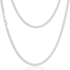 Sterling Silver 100 Gauge Diamond Cut 55cm Curb Chain Shiels