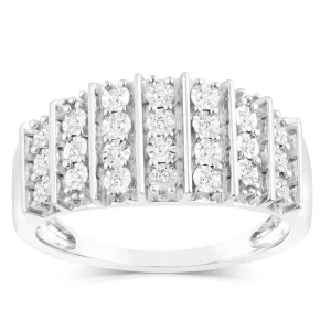 Sterling Silver 1/10 Carat Diamond Ring With 24 Round Brilliant Cut Diamonds Shiels