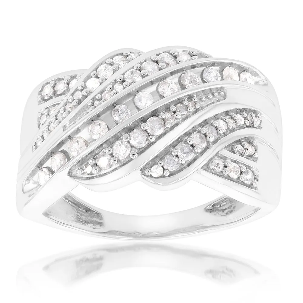 Sterling Silver 1/2 Carat Diamond Ring Shiels