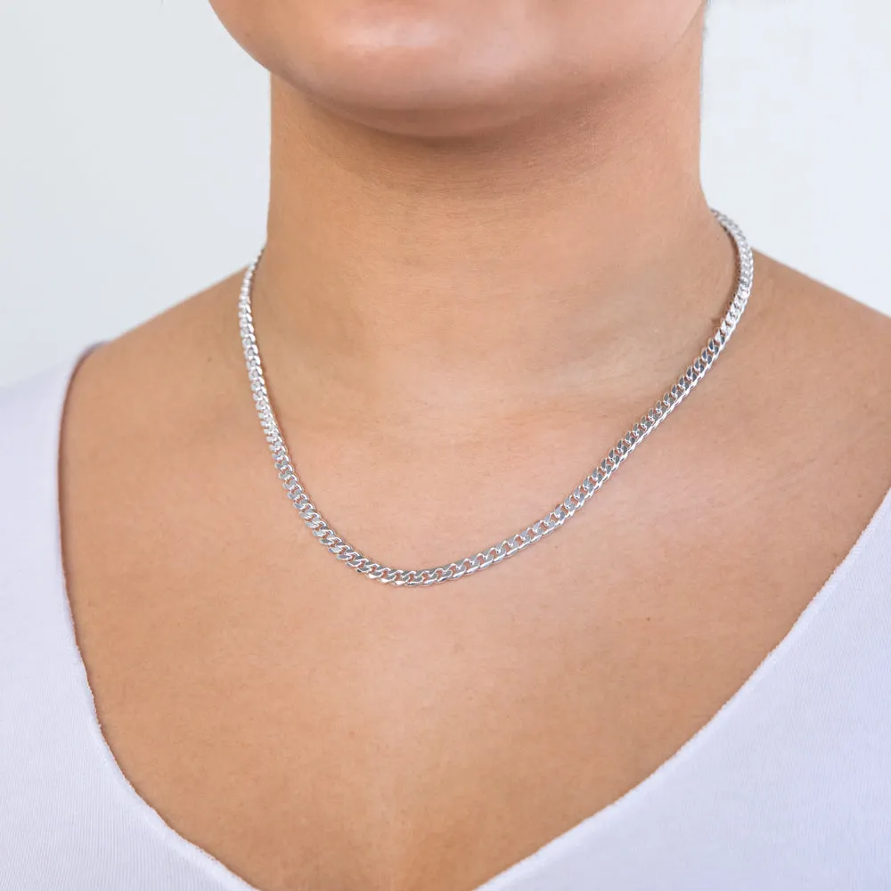 Sterling Silver 120 Gauge Diamond Cut 45cm Curb Chain Shiels
