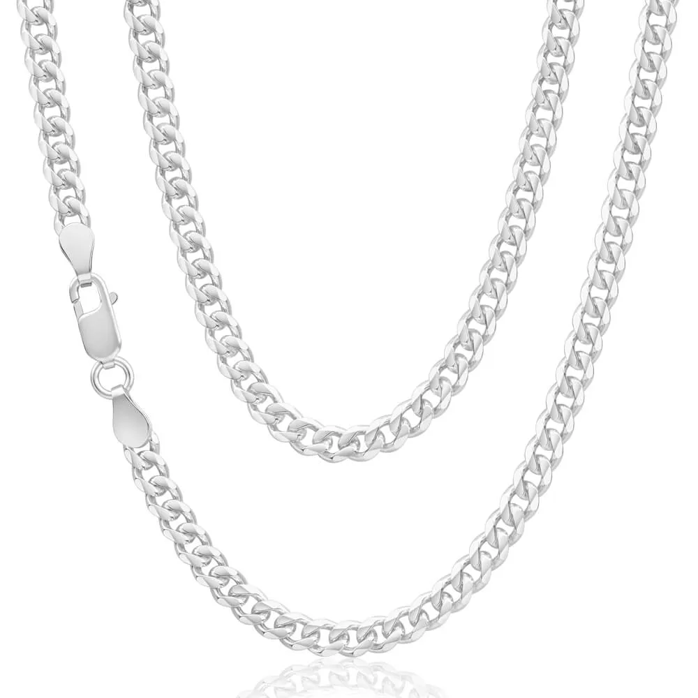 Sterling Silver 120 Gauge Diamond Cut 50cm Curb Chain Shiels