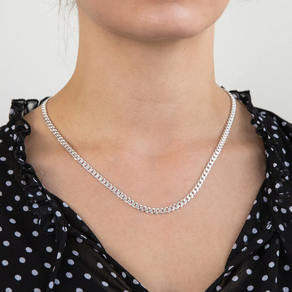 Sterling Silver 120 Gauge Diamond Cut 50cm Curb Chain Shiels