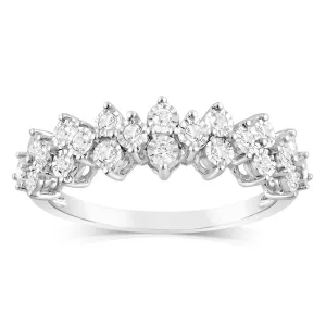 Sterling Silver 1/4 Carat Diamond Ring with 22 Round Brilliant Cut Diamonds in Disc Setting Shiels
