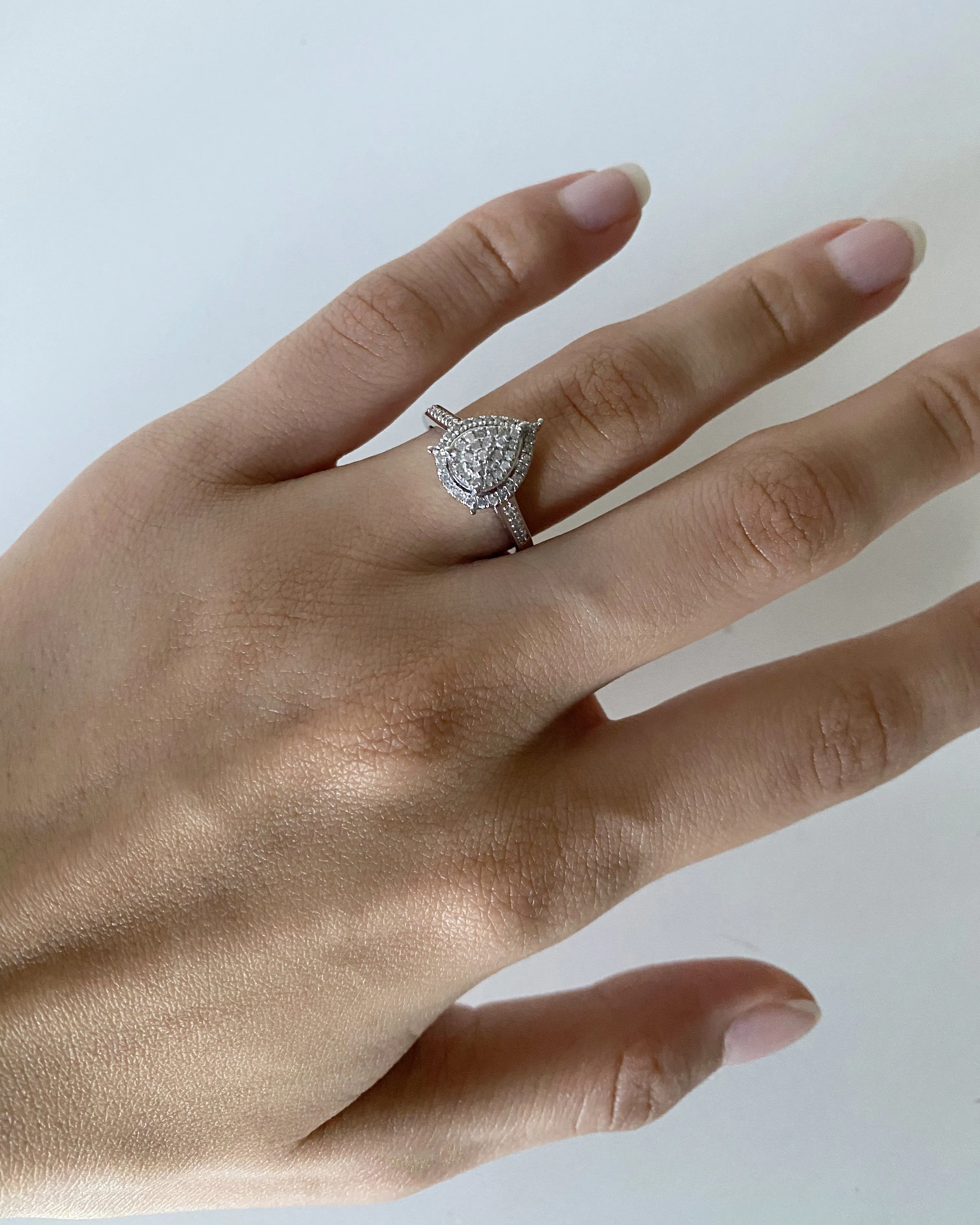 Sterling Silver 1/4 Carat Pear Shape Diamond Dress Ring Shiels