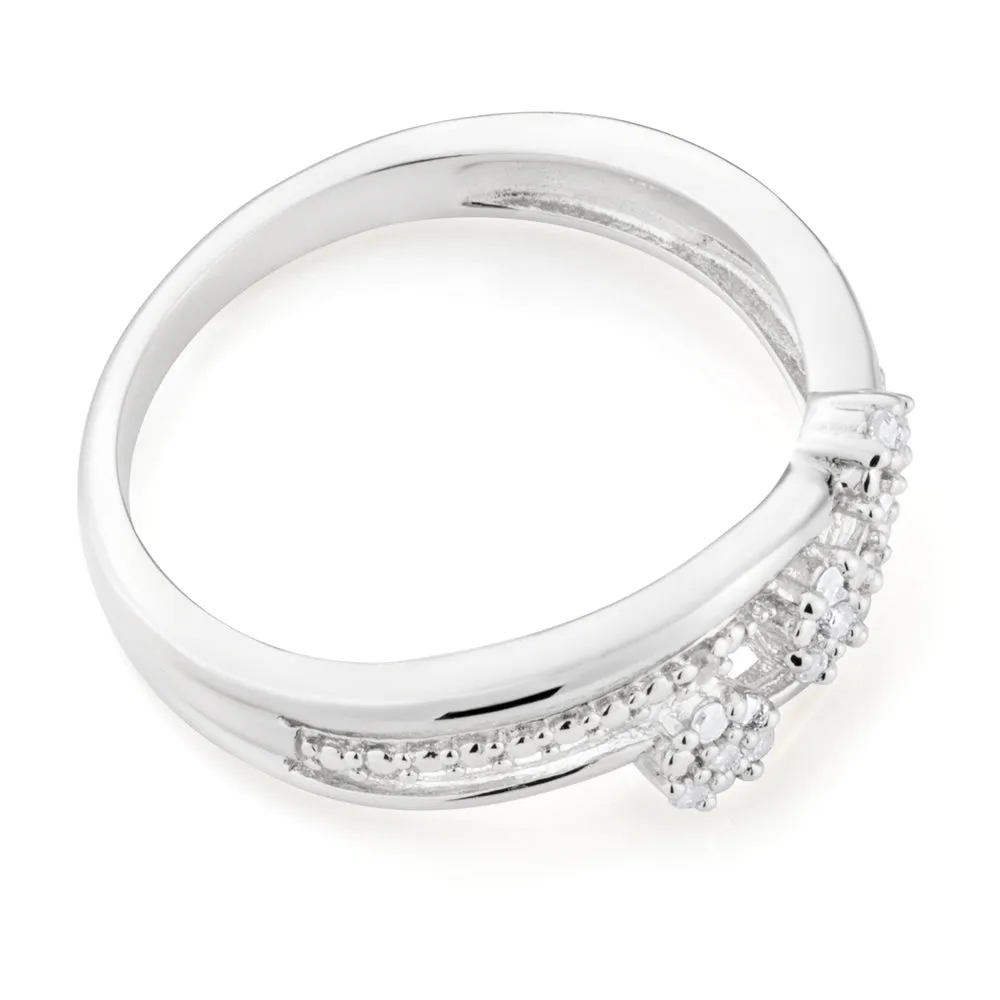 Sterling Silver 14 Diamond Ring Shiels