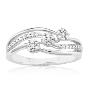 Sterling Silver 14 Diamond Ring Shiels