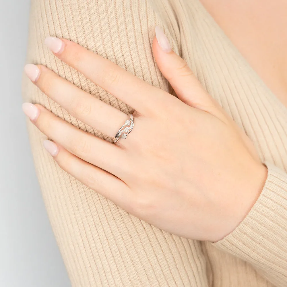 Sterling Silver 14 Diamond Ring Shiels
