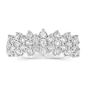 Sterling Silver  1/5 Carat Diamond Cluster Ring Shiels