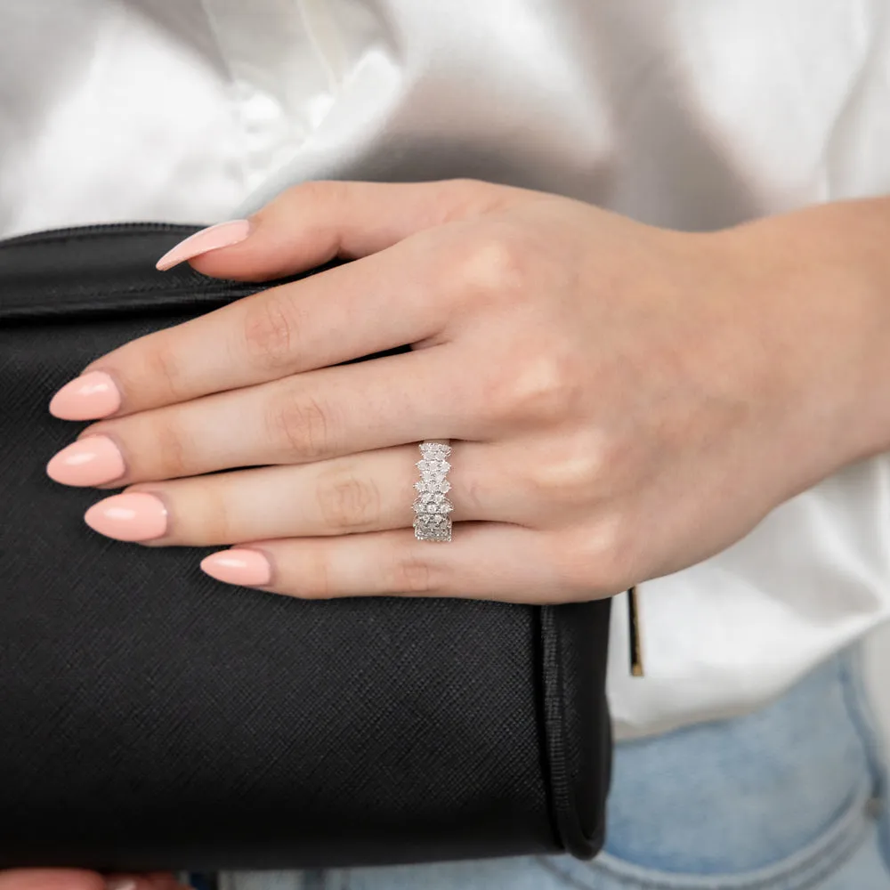 Sterling Silver  1/5 Carat Diamond Cluster Ring Shiels