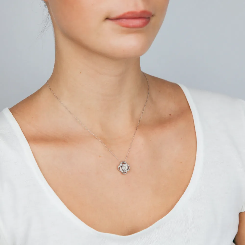 Sterling Silver 1/5 Carat Diamond Pendant on 45cm Chain Shiels