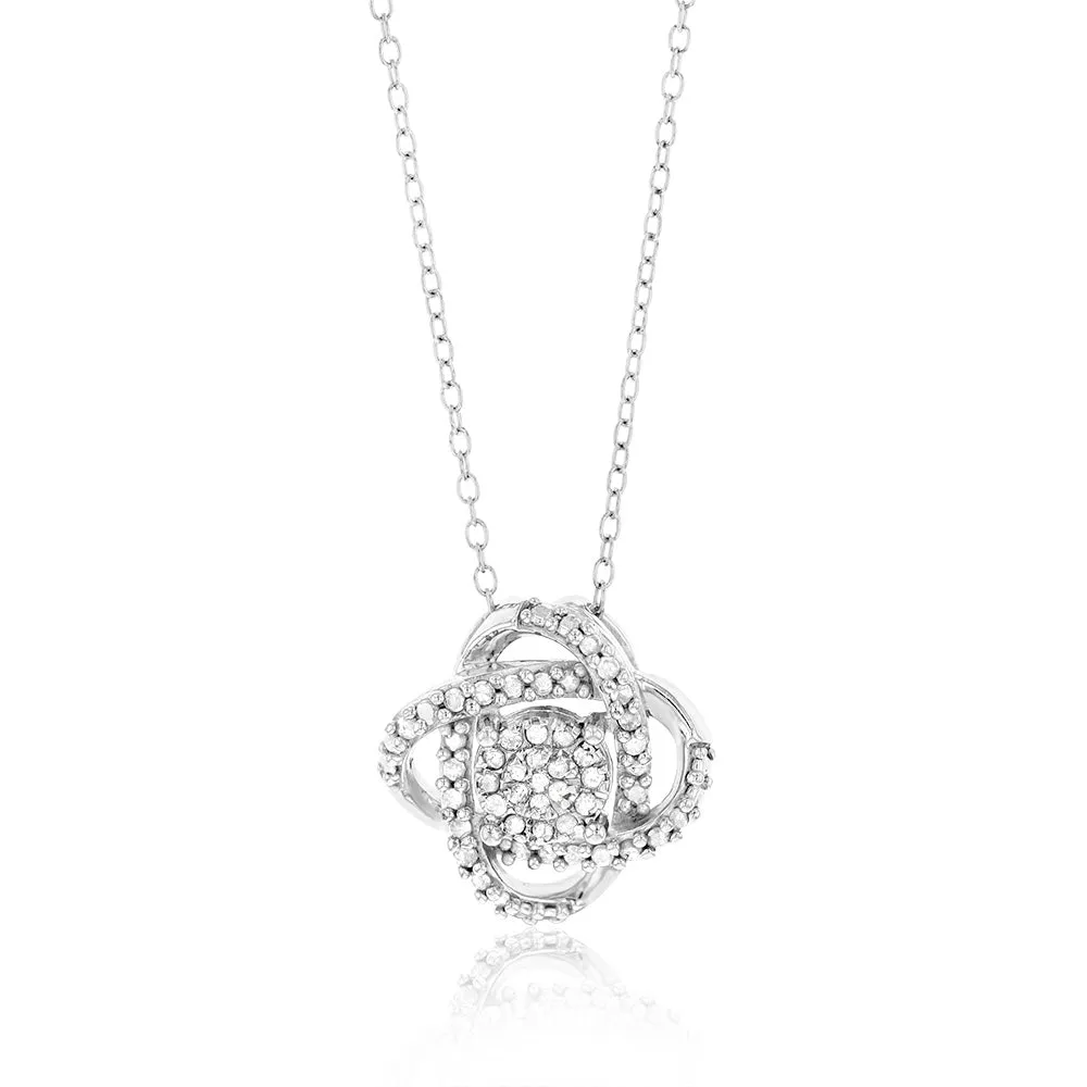 Sterling Silver 1/5 Carat Diamond Pendant on 45cm Chain Shiels