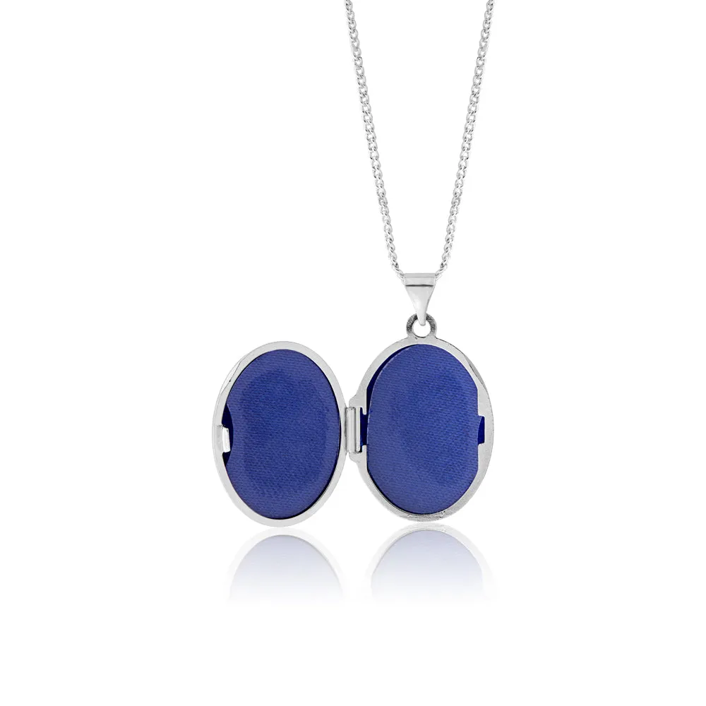 Sterling Silver 17x13mm Butterfly Oval Locket Shiels
