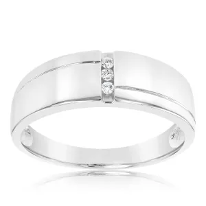 Sterling Silver 3 Diamond Ring Shiels