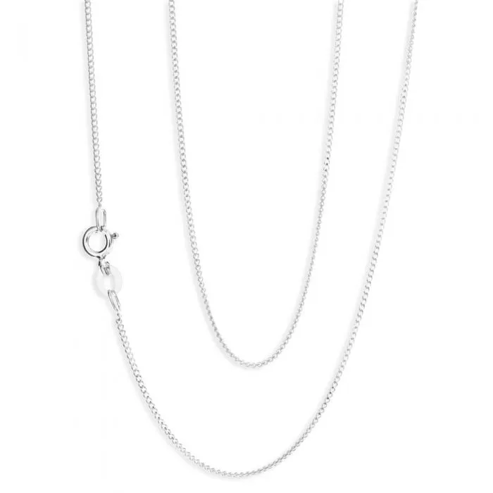 Sterling Silver 30 Gauge Curb Chain in 45cm Shiels