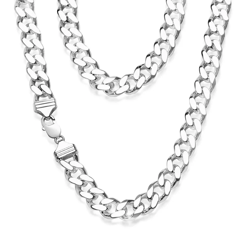 Sterling Silver 350 Gauge Diamond Cut 55cm Curb Chain Shiels