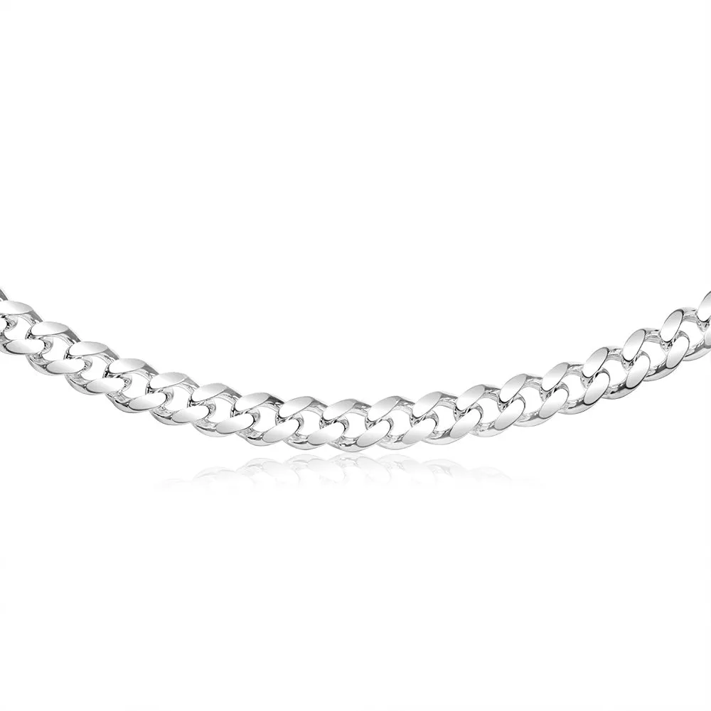 Sterling Silver 350 Gauge Diamond Cut 55cm Curb Chain Shiels