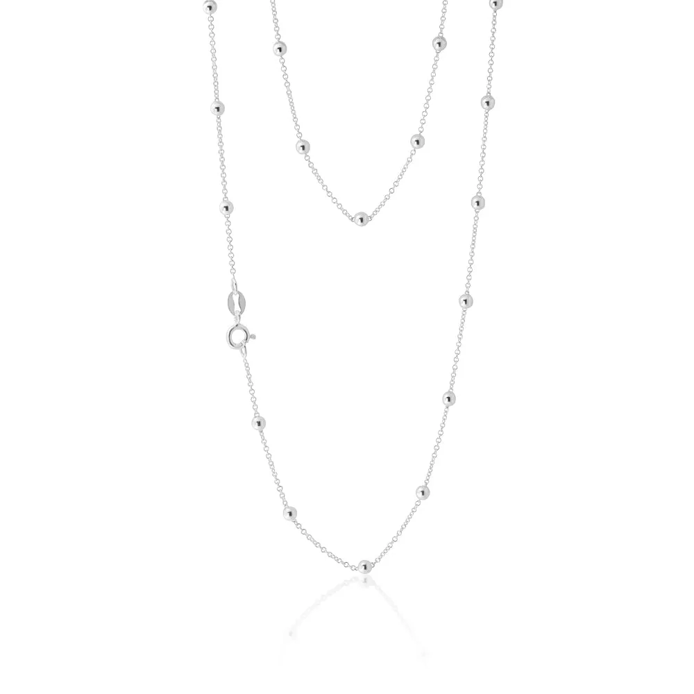 Sterling Silver 45cm Ball and Chain Necklace Shiels