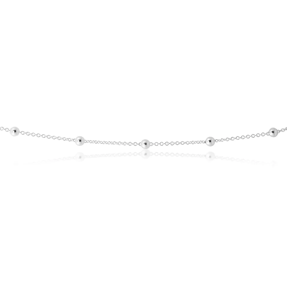 Sterling Silver 45cm Ball and Chain Necklace Shiels