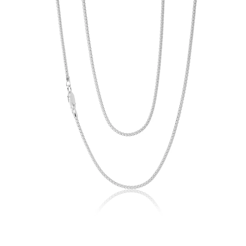 Sterling Silver 45cm Fancy Popcorn Chain Shiels