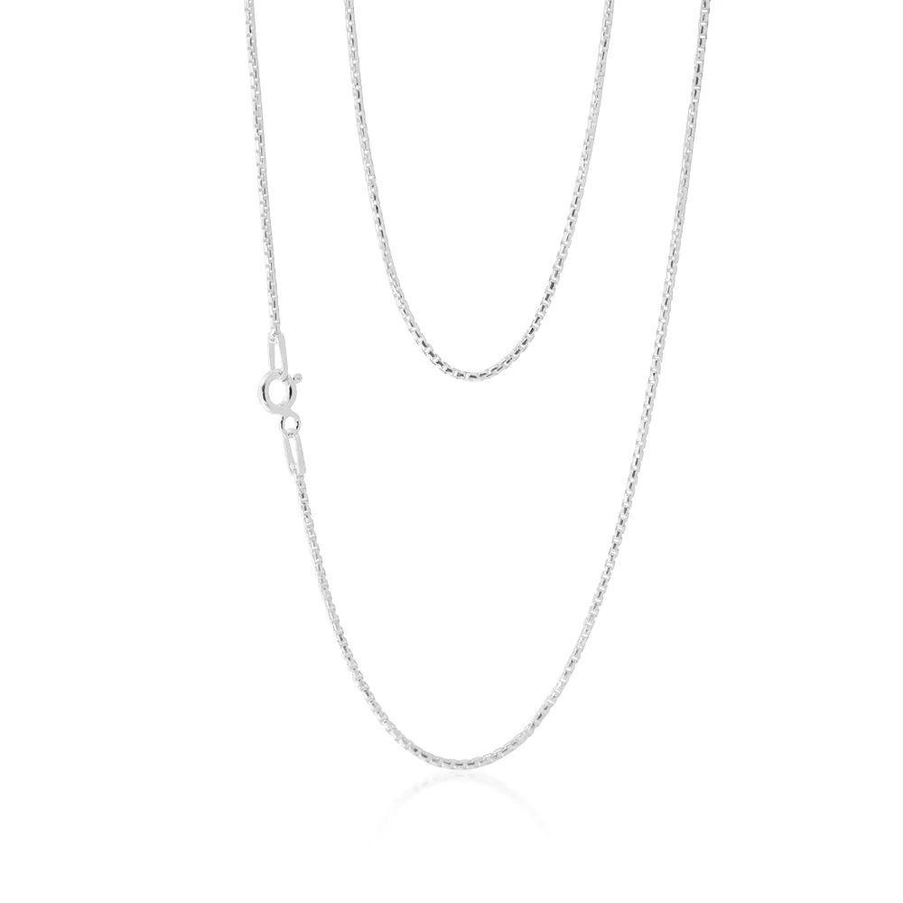 Sterling Silver 45cm Square Box Chain Shiels
