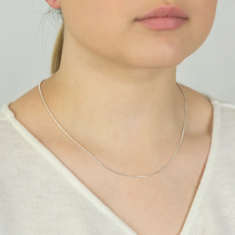 Sterling Silver 45cm Square Box Chain Shiels