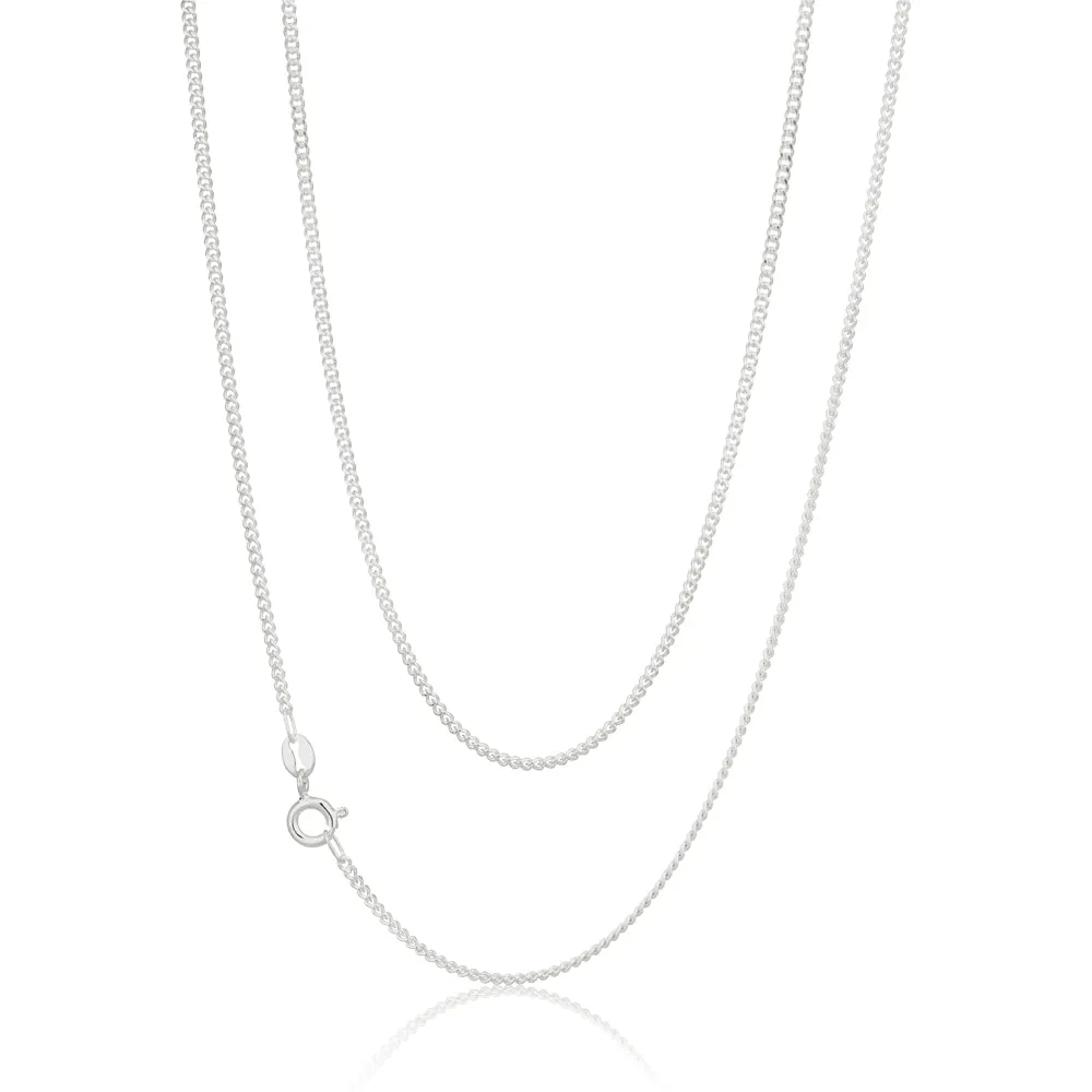 Sterling Silver 50 Gauge Curb Dicut Chain 55cm Shiels