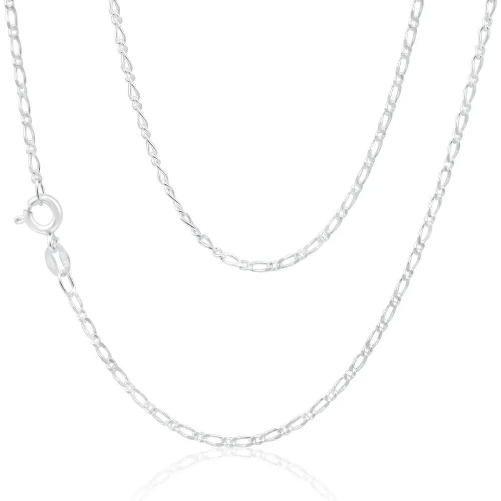 Sterling Silver 50 Gauge Figaro 1:1 45cm Chain Shiels