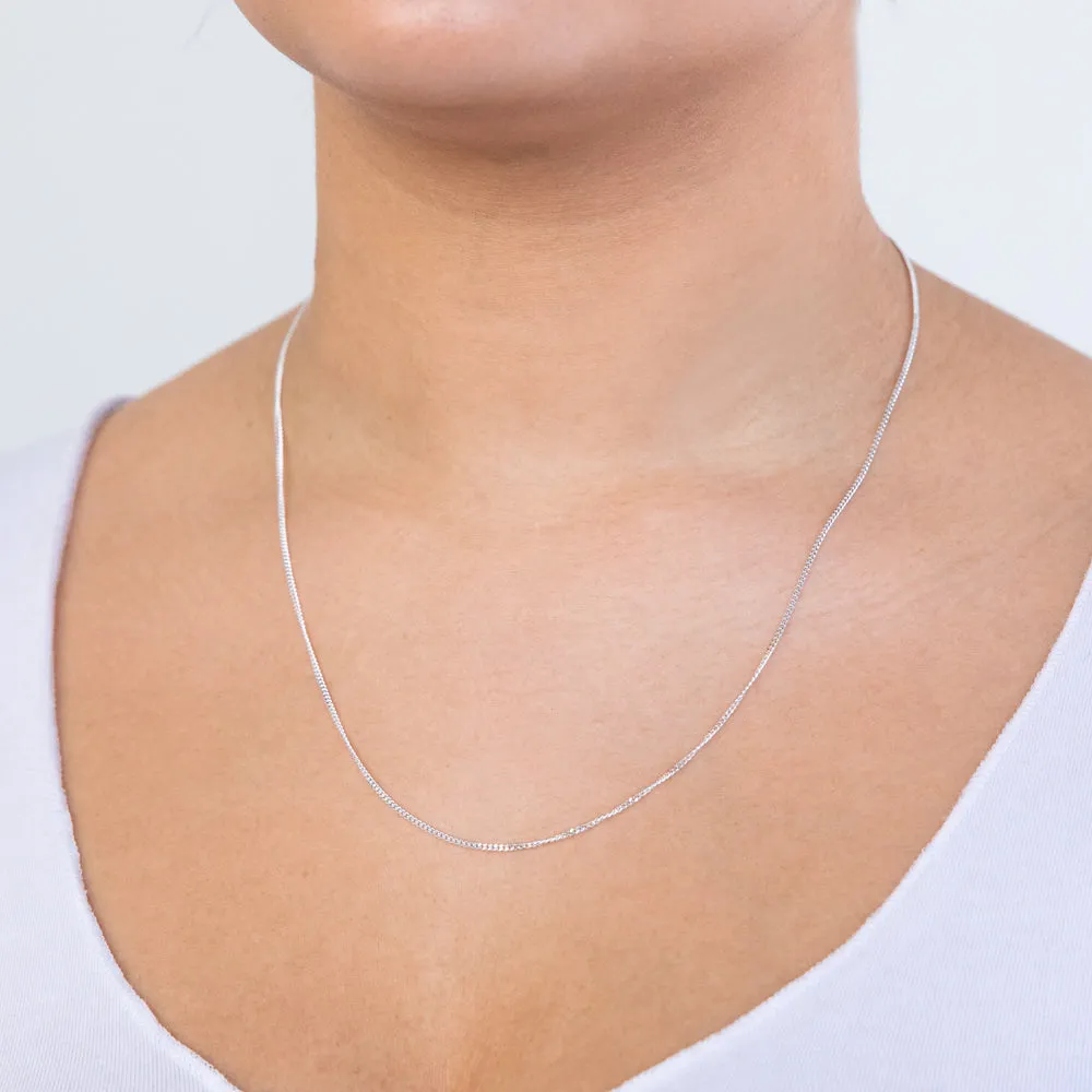 Sterling Silver 50cm 40 Gauge Dicut Curb Chain Shiels