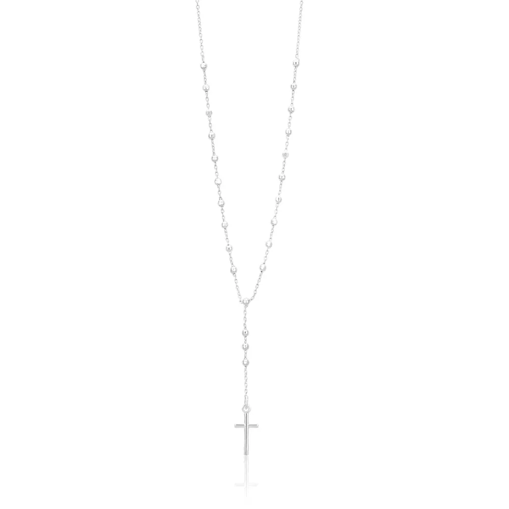 Sterling Silver 50cm Chain with Cross Drop Pendant Shiels
