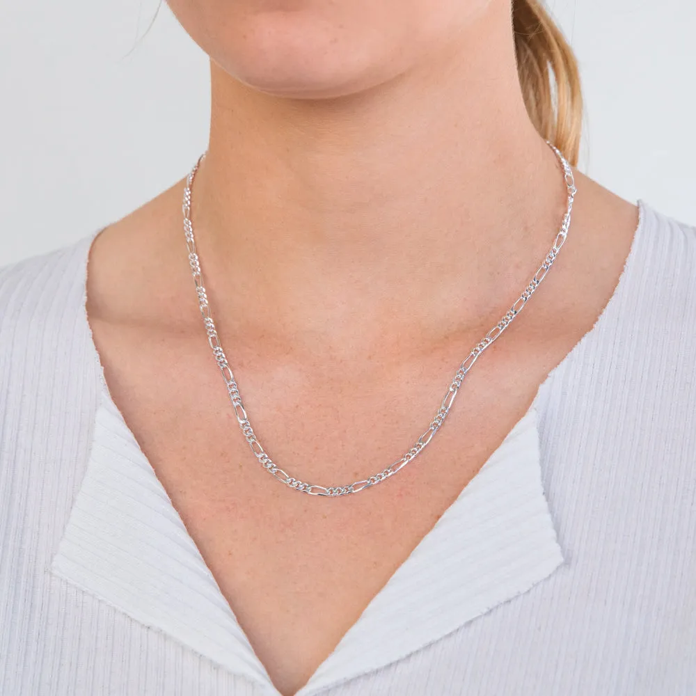 Sterling Silver 50cm Diamond Cut Figaro 1:3 Chain Shiels