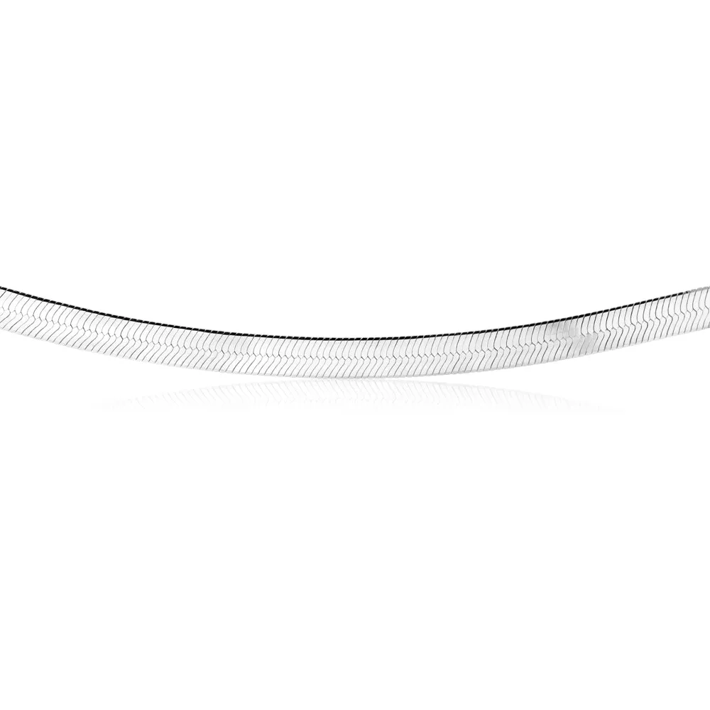 Sterling Silver 5mm Wide 46cm Flat Herringbone Necklet Shiels