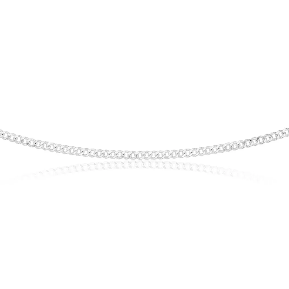 Sterling Silver 80 Gauge Diamond Cut 45cm Curb Chain Shiels