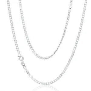 Sterling Silver 80 Gauge Diamond Cut 45cm Curb Chain Shiels