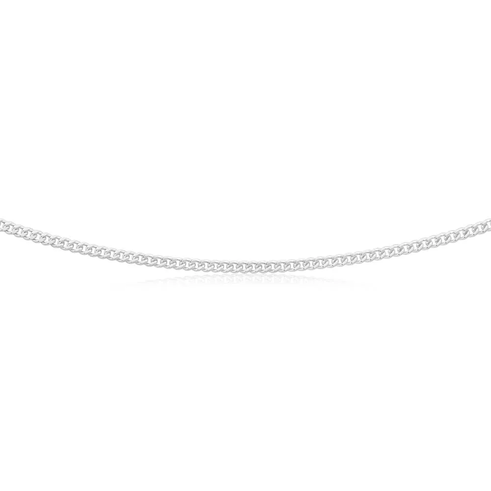 Sterling Silver 80 Gauge Diamond Cut 55cm Curb Chain Shiels