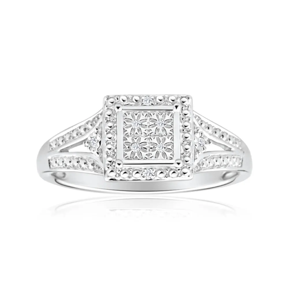 Sterling Silver Adorable Diamond Ring Shiels