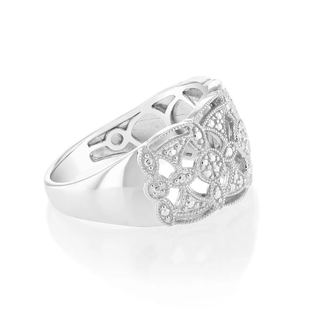Sterling Silver & 0.05Ct Diamond Ring Shiels