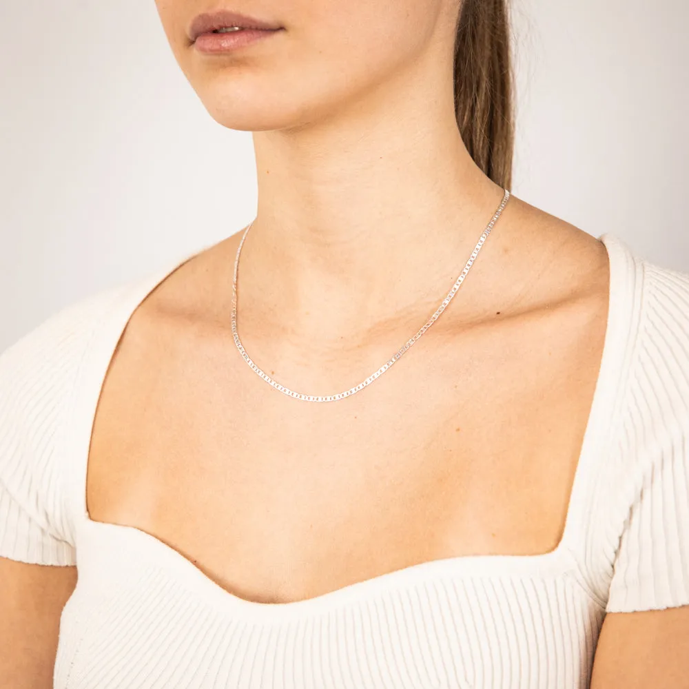 Sterling Silver Anchor 50 Gauge 45cm Chain Shiels