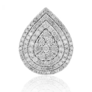 Sterling Silver and 9ct Yellow Gold 4 Carat Diamond Pear Shaped Cluster Ring Shiels